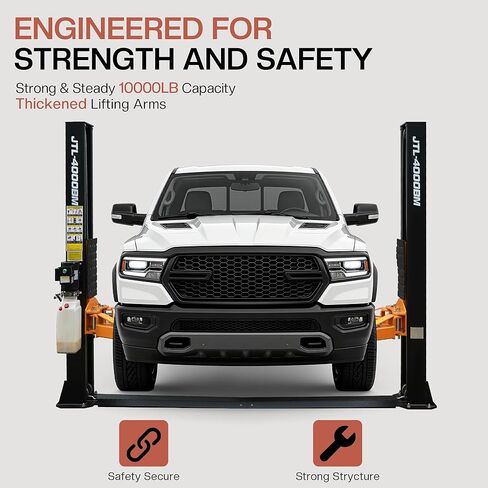 Jocisland 2 Post Car Lift سعة 10000 رطل، رفع السيارات بأذرع فولاذية معززة، قفل أمان تلقائي وأنابيب تمديد، رفع المركبات الثقيلة للمرآب أو ورشة العمل in Kuwait