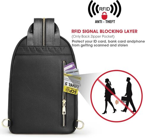 Kattee Sling Bag for Women, Leather Crossbody Purses for Women, Sling Backpack Travel Bag with RFID Blocking, Khaki in Saudi Arabia