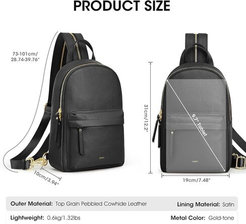 Kattee Sling Bag for Women, Leather Crossbody Purses for Women, Sling Backpack Travel Bag with RFID Blocking, Khaki in Saudi Arabia
