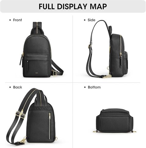 Kattee Sling Bag for Women, Leather Crossbody Purses for Women, Sling Backpack Travel Bag with RFID Blocking, Khaki in Saudi Arabia