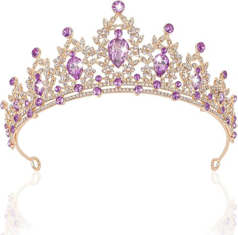 CAVETEE Crown for Women, Tiaras and Crowns for Women Pink Princess Crown Queen Crown Crystal Headbands Hair Accessories for Bridal Birthday Prom Party in Kuwait