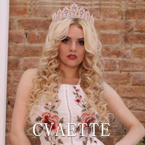 CAVETEE Crown for Women, Tiaras and Crowns for Women Pink Princess Crown Queen Crown Crystal Headbands Hair Accessories for Bridal Birthday Prom Party in Kuwait