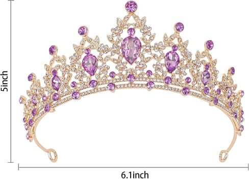 CAVETEE Crown for Women, Tiaras and Crowns for Women Pink Princess Crown Queen Crown Crystal Headbands Hair Accessories for Bridal Birthday Prom Party in Kuwait