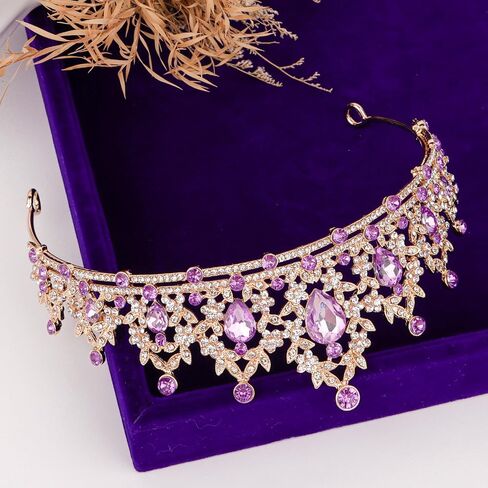 CAVETEE Crown for Women, Tiaras and Crowns for Women Pink Princess Crown Queen Crown Crystal Headbands Hair Accessories for Bridal Birthday Prom Party in Kuwait