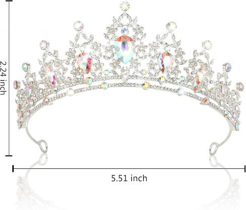 CAVETEE Crown for Women, Tiaras and Crowns for Women Pink Princess Crown Queen Crown Crystal Headbands Hair Accessories for Bridal Birthday Prom Party in Kuwait