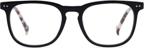 Eason Eyewear VF0167 Alina Acetate Optical Frames with Spring Hinges Unisex Lightweight Rectangular Frame, Classic Black in Saudi Arabia