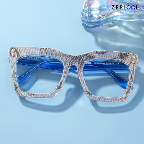 Zeelool Acetate Square Glasses Frame, Blue Light Blocking Glasses for Women Jesse ZJGA684057 in Saudi Arabia
