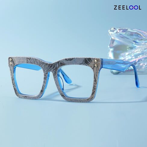 Zeelool Acetate Square Glasses Frame, Blue Light Blocking Glasses for Women Jesse ZJGA684057 in Saudi Arabia