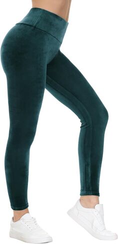 COZZIPLUS Women Velour Legging- High Waisted Buttery Soft Velvet Stretchy Legging in Kuwait