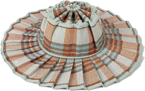 Women's Lorna Murray Hat Straw Reversible Pleated Sun Hat, Wide Brim Foldable Casual Outdoor Beach Hat Summer Sun Hat in Kuwait