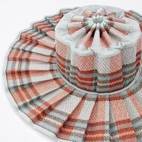 Women's Lorna Murray Hat Straw Reversible Pleated Sun Hat, Wide Brim Foldable Casual Outdoor Beach Hat Summer Sun Hat in Kuwait