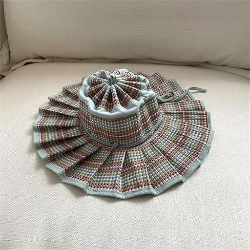 Women's Lorna Murray Hat Straw Reversible Pleated Sun Hat, Wide Brim Foldable Casual Outdoor Beach Hat Summer Sun Hat in Kuwait