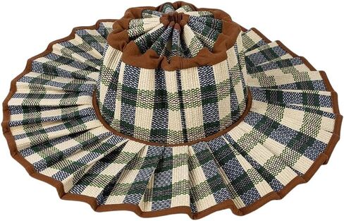 Women's Lorna Murray Hat Straw Reversible Pleated Sun Hat, Wide Brim Foldable Casual Outdoor Beach Hat Summer Sun Hat in Saudi Arabia