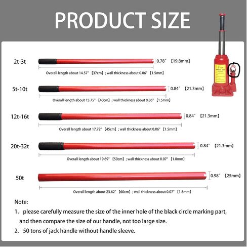 Jack Handle,Floor Hydraulic Bottle Big Red Vertical Car Handle Replacement, with Handle Sleeve（20 tons-32 tons） in Saudi Arabia