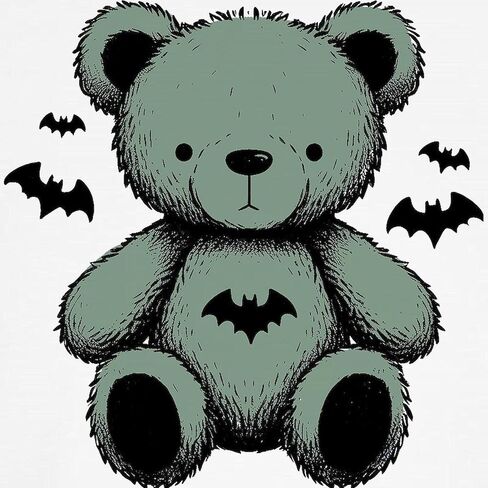 تي شيرت بيسبول للأطفال باللون الأخضر من CafePress Batty Bear، قميص بيسبول قطني للأطفال، 3/4 بأكمام راجلان in Saudi Arabia