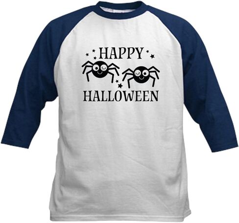قميص بيسبول قطني للأطفال من CafePress Happy Halloween Spiders، قميص بأكمام 3/4 راجلان in Saudi Arabia