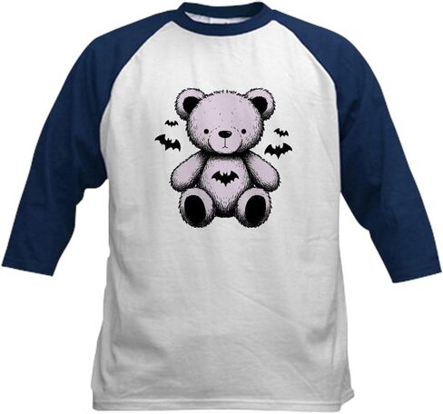 تي شيرت بيسبول للأطفال باللون الوردي من CafePress Batty Bear، قميص بيسبول قطني للأطفال، قميص بأكمام 3/4 راجلان in Saudi Arabia