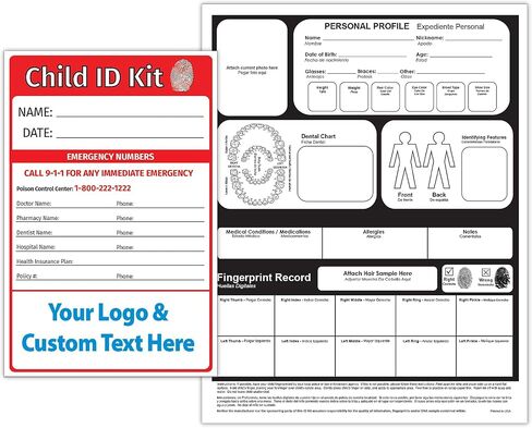 ZOCO – Child ID Kits (5-Pack) – Identification Cards for Kids with Fingerprint Ink Strip – Emergency Safety Kit for Parents Schools Daycare Travel – Missing Child Preparedness – Made in USA in Kuwait