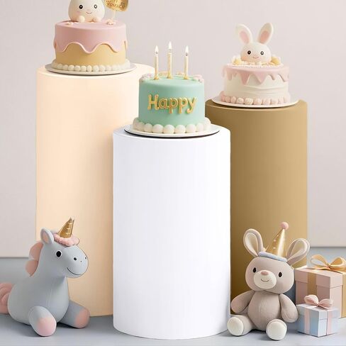 Cylinder Covers Set of 3 Lavender Spandex Cylinder Pedestal Covers Cylinder Stand Covers for Party Pedestal Plinth Covers Cylinder Pedestal Stand Covers for Birthday Baby Shower Decorations in Kuwait