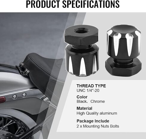 Zhisheng 2Pcs Motorcycle Solo Mounting Nuts Bolts Black&White for Harley CVO ultra Classic Electra Glide FLHTCUSE/2/3/4/5/6/7/8 2006-2013, FLHTCUSE5 2010, Limited FLHTKSE 2021-2022 in Saudi Arabia