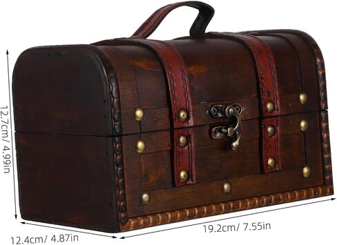 Cabilock Vintage Pirate Chest for Keepsakes Decorative Treasure Storage Box Lock for Classroom and Home Organization Dark Brown Finish in Saudi Arabia