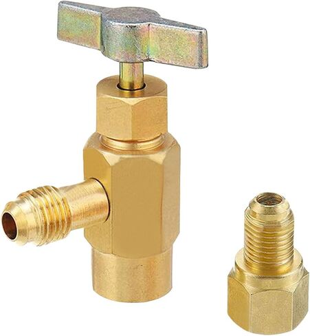 R1234YF Self-Sealing Can Tap Depressor, 1/4" SAE 1/2" LH Thread Valve Bottle Opener with 1/4" SAE Female to 1/2" Male Adapter, Car A/C R1234YF Refrigerant Recharge Kit for R134a R12 R22 Hoses in Saudi Arabia