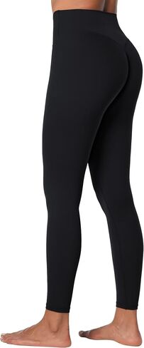 Sunzel Sunlissia سروال يوجا مخفي لرفع المؤخرة للنساء، سروال يوجا عالي الخصر مع تحكم في البطن 25 بوصة أسود كبير in Saudi Arabia