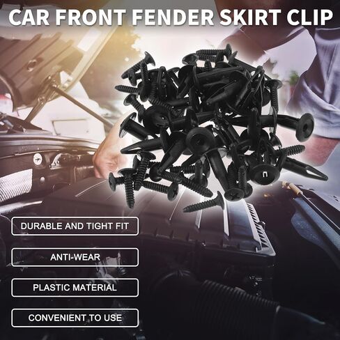 Car Front Fender Skirt Clip for Chrysler 200 2011-2014 Durable No.N803946S/6502871 | Bumper Push Type Plastic Retainer Rivets Black 100 Pcs in Saudi Arabia