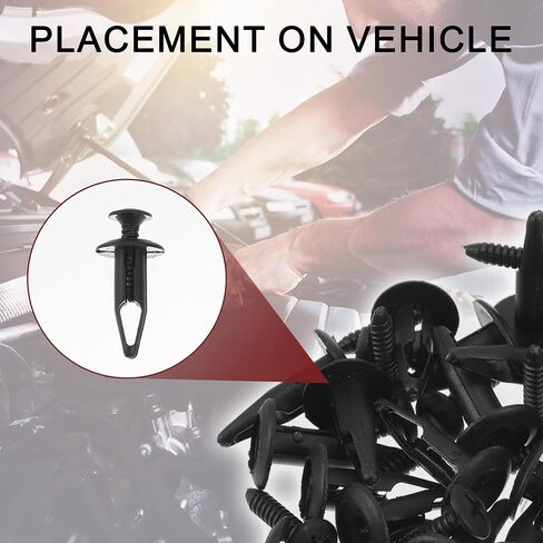 Car Front Fender Skirt Clip for Chrysler 200 2011-2014 Durable No.N803946S/6502871 | Bumper Push Type Plastic Retainer Rivets Black 100 Pcs in Saudi Arabia