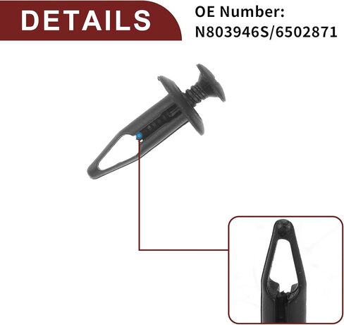 Car Front Fender Skirt Clip for Chrysler 200 2011-2014 Durable No.N803946S/6502871 | Bumper Push Type Plastic Retainer Rivets Black 100 Pcs in Saudi Arabia