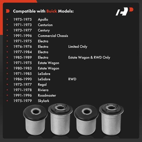 A-Premium 4 x Front Lower Control Arm Bushing Kit, Compatible with Chevrolet Malibu, Impala, Camaro, Caprice, Astro, Bel Air, Biscayne, Chevelle, Commercial Chassis, El Camino, Kingswood & Buick Regal in Saudi Arabia