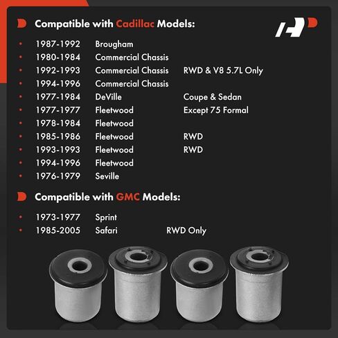 A-Premium 4 x Front Lower Control Arm Bushing Kit, Compatible with Chevrolet Malibu, Impala, Camaro, Caprice, Astro, Bel Air, Biscayne, Chevelle, Commercial Chassis, El Camino, Kingswood & Buick Regal in Saudi Arabia