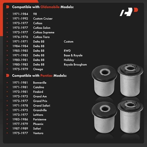 A-Premium 4 x Front Lower Control Arm Bushing Kit, Compatible with Chevrolet Malibu, Impala, Camaro, Caprice, Astro, Bel Air, Biscayne, Chevelle, Commercial Chassis, El Camino, Kingswood & Buick Regal in Saudi Arabia