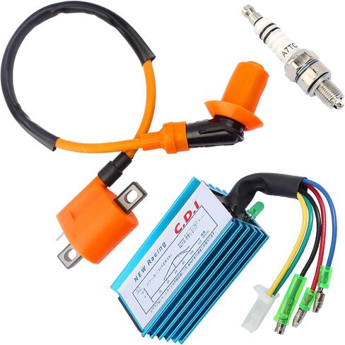 Ignition Coil + Spark Plug + CDI Box for Yamaha Bear Tracker 250, Trail Boss 330, TTR125, YFM350 Warrior, Big Bear, Raptor & Polaris Predator 50 90 ATV Quad in Saudi Arabia