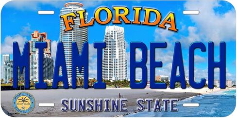 Miami Beach Florida Novelty Car Auto License Plate in Saudi Arabia