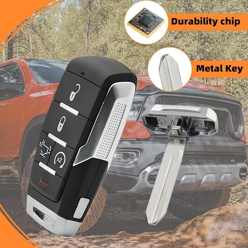 Remote Smart Key Fob Fits for RAM 1500 Pickup 2019-2024, FCC ID:OHT-4882056,P/N:68291691AD,68442909AB,68575604AA Car Keyless Entry Remote Control Replacement 433Mhz 4+1 Button in Kuwait