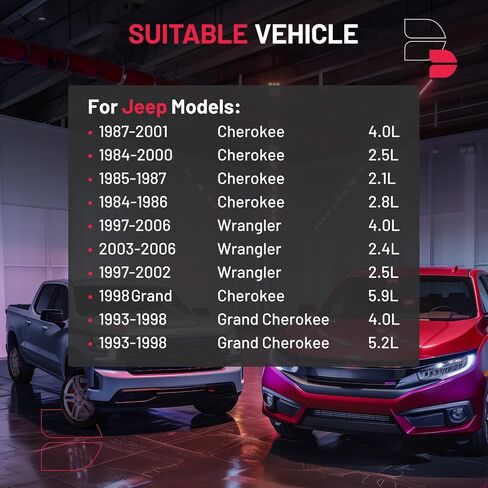 مجموعة تسوية أمامية BDFHYK مقاس 2 بوصة متوافقة مع 1984-2001 Jeep Cherokee (XJ)، 1997-2006 Wrangler (TJ)، 1993-1998 Grand Cherokee (ZJ) - فواصل علوية من الألومنيوم باللون الأسود in Saudi Arabia