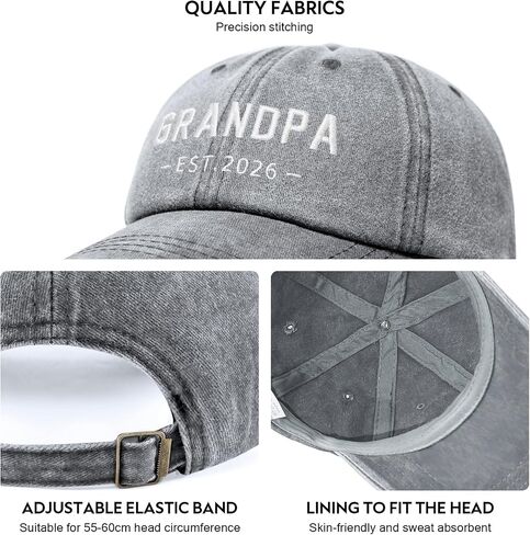 New Grandpa Gifts, First Time 2026 Promoted to Grandpa to be Gifts, Grandfather Hat, Adjustable Baseball Caps in Saudi Arabia