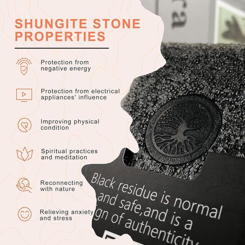 Gadget Protection Shungite Stickers for Cell Phone 2 pcs | Round Sticker Plates for Bad Vibes Blocking | Polished Shungite Stone Plates (Metatron & Cross Flower) in Kuwait