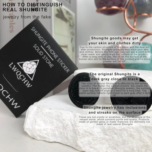 Gadget Protection Shungite Stickers for Cell Phone 2 pcs | Round Sticker Plates for Bad Vibes Blocking | Polished Shungite Stone Plates (Metatron & Cross Flower) in Kuwait