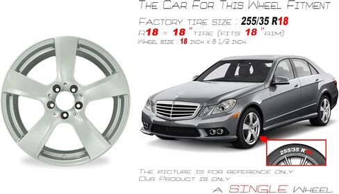 New 18x8.5 Inch 18" Rear Wheel for 2011–2013 Mercedes-Benz E-Class E350, E550 Coupe, Convertible | OEM Design Alloy Rim | Silver Finish | Rear Replacement Car Rim | Direct Fit - OE Stock Specs | 85152 in Saudi Arabia