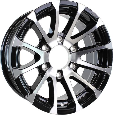 عجلة مقطورة من الألومنيوم eCustomrim مقاس 16 × 6 مقاس 16 بوصة باللون الأسود الانهياري و6 عروة على مركز مقاس 5.5 بوصة in Saudi Arabia