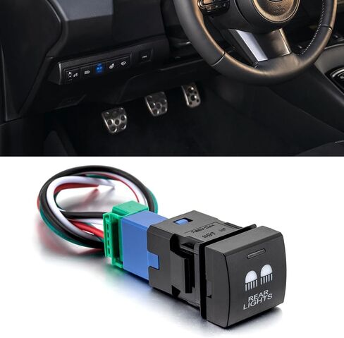 LED Light Bar Push Button Blue Backlight Switch Short Circuit Protection with Connector Wire Kit Compatible with Toyota Tacoma Tundra 4Runner Camry Corolla Hiace Prado Yaris Prius 2018-2025 in Saudi Arabia
