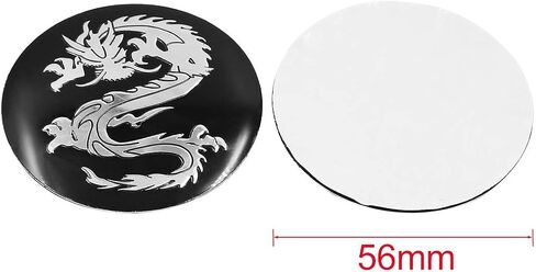 X AUTOHAUX 56mm Dia Car Wheel Sticker Hub Caps Centre Cover Decor Dragon Pattern Silver Tone 4pcs in Saudi Arabia