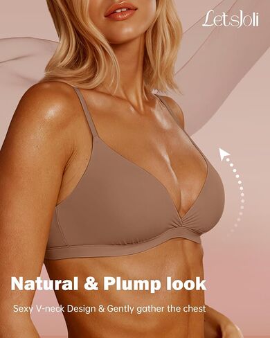 Triangle Bralettes for Women Wireless Bras Plunge Unlined No Underwire Seamless Comfortable Everyday Bras in Kuwait