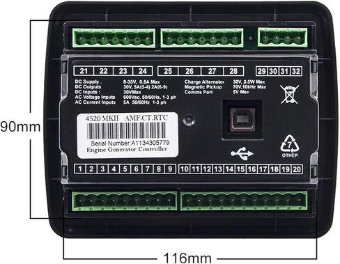 DSE4520 MKII AMF Diesel Generator Controller Panel Auto Mains Failure Control Module Copy 4520 for Generator Parts(UK DSE4520) in Saudi Arabia