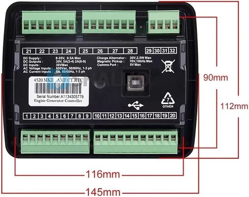 وحدة تحكم 4520 mkii متوافقة مع مولد DSE4520 MKII AMF لوحة تحكم فشل التيار الكهربائي التلقائي لأجزاء المولد in Saudi Arabia