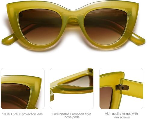 نظارات شمسية SOJOS ريترو صغيرة كلاسيكية على شكل عين القطة للنساء، لطيفة على الموضة UV400 Sunies SJ2939 in Saudi Arabia