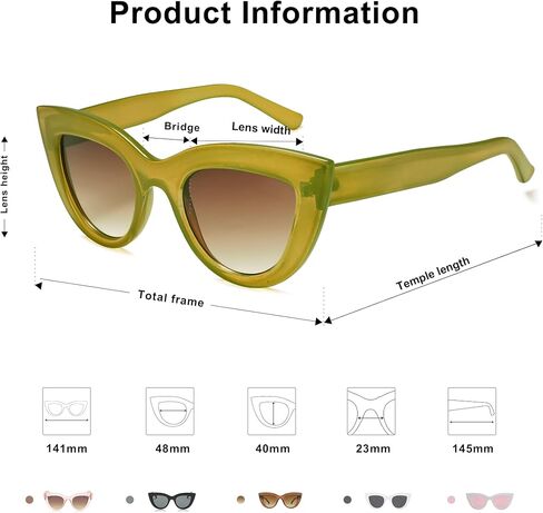 نظارات شمسية SOJOS ريترو صغيرة كلاسيكية على شكل عين القطة للنساء، لطيفة على الموضة UV400 Sunies SJ2939 in Saudi Arabia