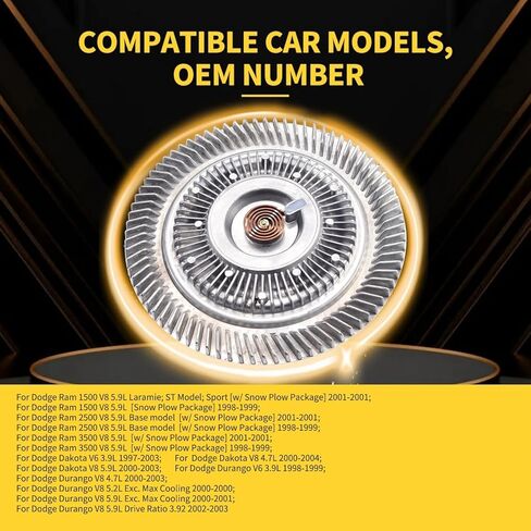 قابض مروحة تبريد المحرك متوافق مع دودج رام 1500/2500 / 3500، داكوتا V6 / V8، دورانجو V6/ V8 in Saudi Arabia